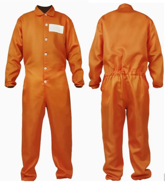 Escaped Convict Orange Coveralls Adult Extra Large