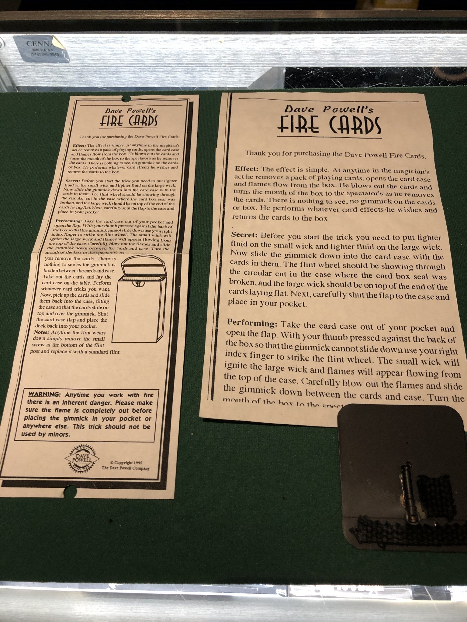 Fire Table Card NEW Vintage Fire Cards by Dave Powell β Ronjo's Magic and Costumes