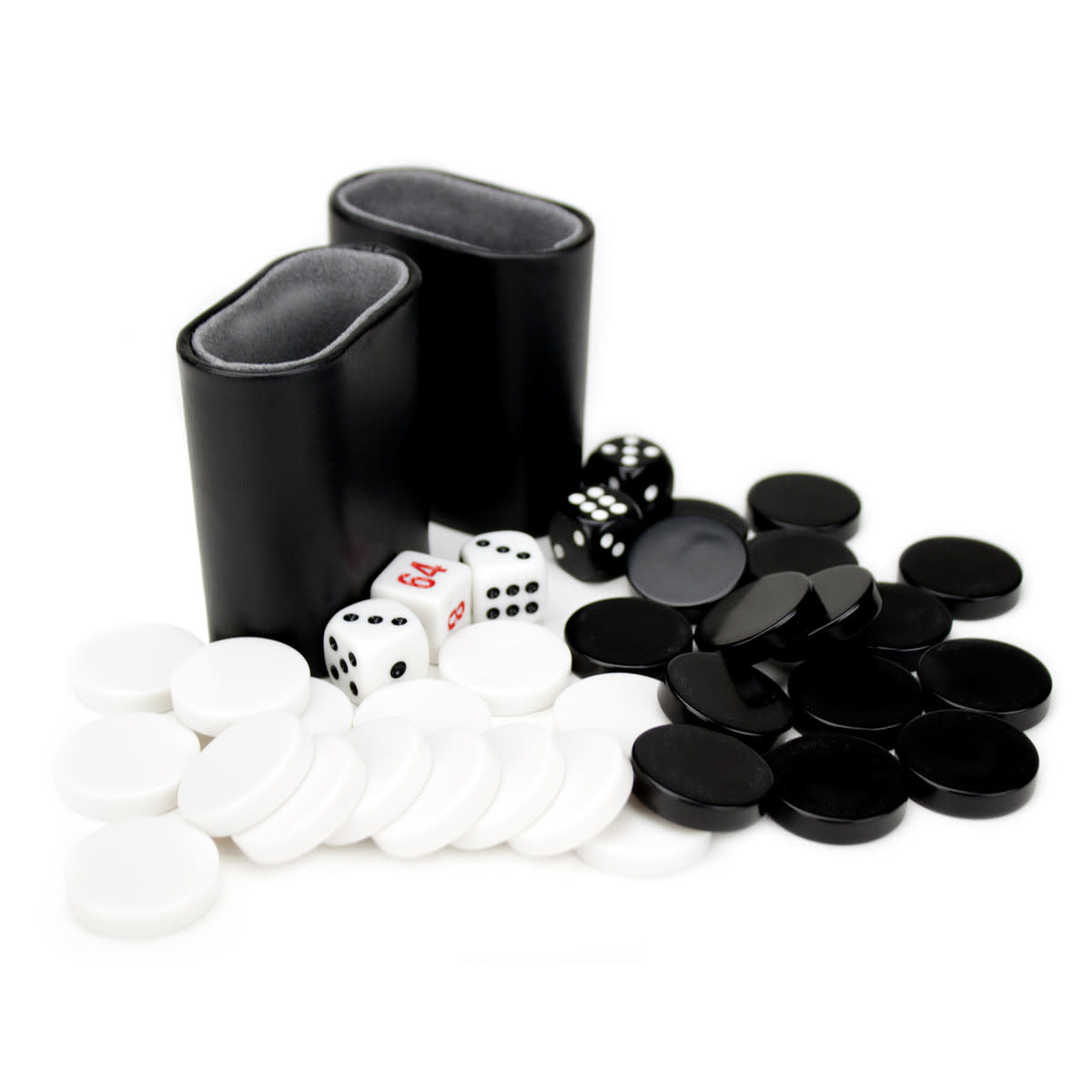 Backgammon  15in Backgammon Set with Stitched Black Leatherette Case