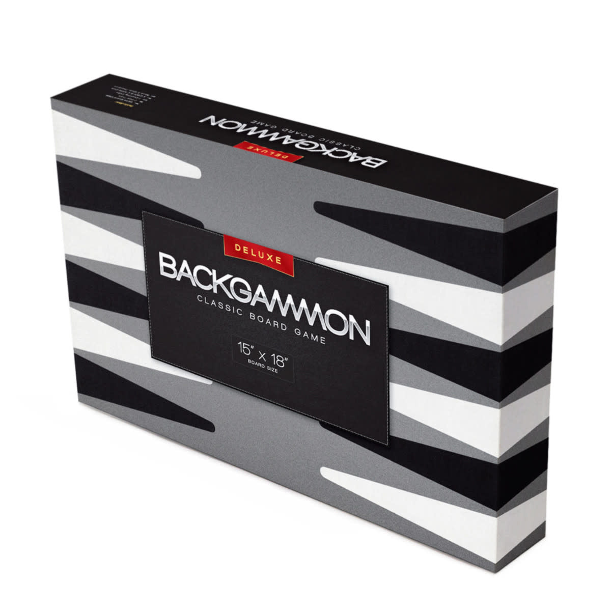 Backgammon  15in Backgammon Set with Stitched Black Leatherette Case