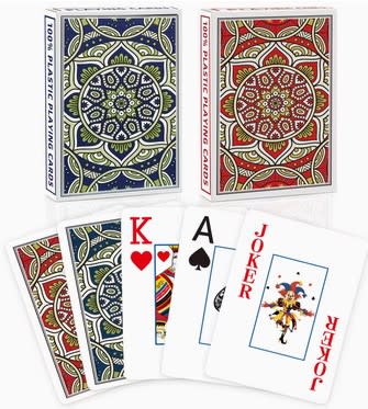 Plastic Playing Cards Poker Size Jumbo Index Red/Blue 2 pack