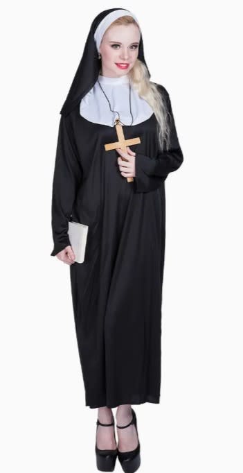 Nun Costume Adult One Size Up To Size 12