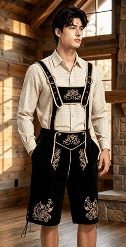 Oktoberfest Lederhosen - Black Adult 36 XL