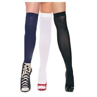 Black Opaque Nylon Thigh Highs