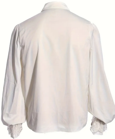 Ruffled Shirt, White - Adult Chest Size 43-45.3