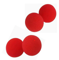 4 Pack 1 3/4  inch Ultra Soft Sponge Balls - Red by Ronjo