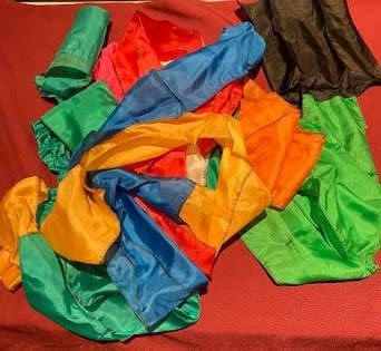 USED  Silk 30 Foot x 3 Inch Rainbow Streamer with Pocket by The Magic Hands