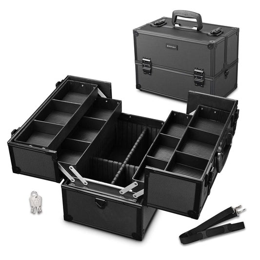 Train Case - Large Aluminum 4-Tier Trays