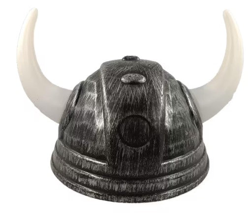 Viking Helmet Antique Silver - Large Horns