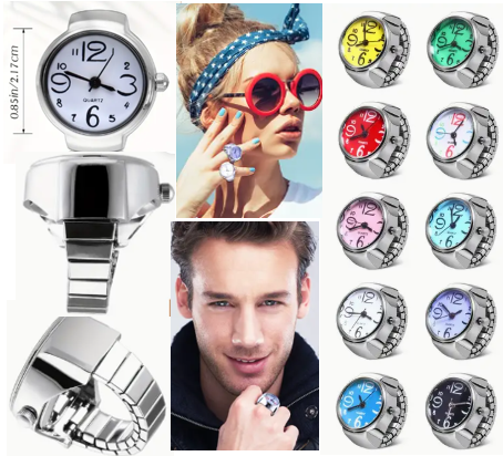 Unisex Finger Ring Watch - Assorted Colors