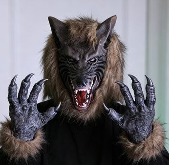 Wolf Mask and Hands Set - Latex with Fur